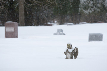 Snowy Graveyard in Fargo USA