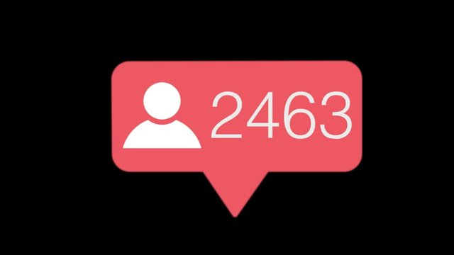 POPULAR social media friend request button counter going up. Alpha channel 4K easy to use.