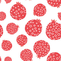 Abstract pomegrenate seamless pattern on white. Textile and print design.