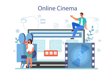 Online home cinema concept. Video streaming platform.