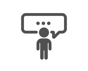Consulting business icon. Discussion or consultation sign. People communication management symbol. Classic flat style. Quality design element. Simple consulting business icon. Vector