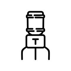 water cooler with eggplant icon vector. water cooler with eggplant sign. isolated contour symbol illustration