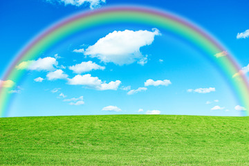 草原にかかる虹