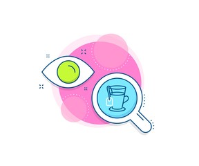 Hot drink sign. Research complex icon. Tea with bag line icon. Fresh beverage symbol. Analytics or analysis banner. Tea sign. Vector