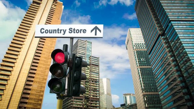 Street Sign the Way to Country Store