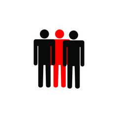 Bodyguards with leader silhouette simple black, icon,, symbol,
 logo vector image