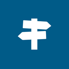 Obraz premium Signpost Icon On Blue Background. Blue Flat Style Vector Illustration