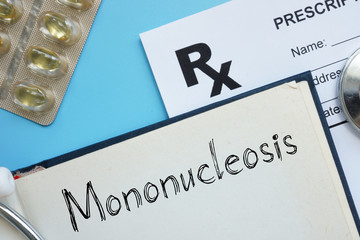 Mononucleosis is shown on the conceptual medical photo