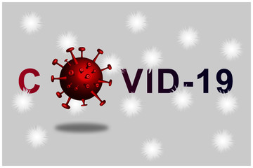 Covid-19 or coronavirus 2019-ncov with disease cells. Covid-19 corona virus outbreaking and pandemic medical health risk concept. Just stay home to avoid the virus.
