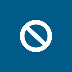 Stop Sign Icon On Blue Background. Blue Flat Style Vector Illustration