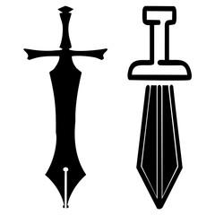 peace in pen sword pen is mightier than the sword flat icon