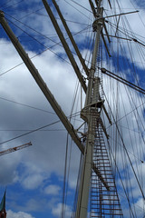 Hamburger Hafen, &Uuml;berseebr&uuml;cke Takelage Seegelschiff