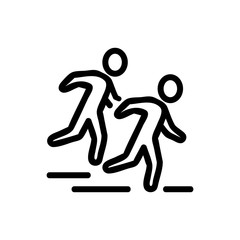 people running forward icon vector. people running forward sign. isolated contour symbol illustration