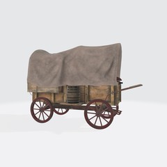 Fototapeta na wymiar 3d illustration of covered wagon from western movies.