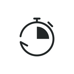 Simple icon of a chronometer with fill color style design