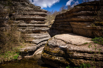 Fototapeta premium Canyon of Rosomac river in Serbia, popular tourist place called Rosomacki lonci