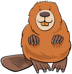beaver animal character cartoon illustration
