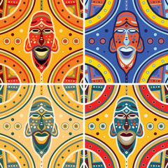 African Mask Pattern Art (Vector Art)
