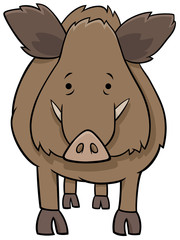 funny wild boar cartoon animal character