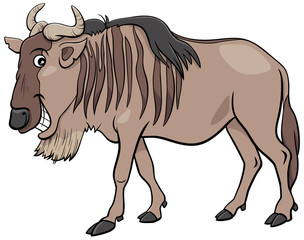 gnu antelope or blue wildebeest cartoon animal character