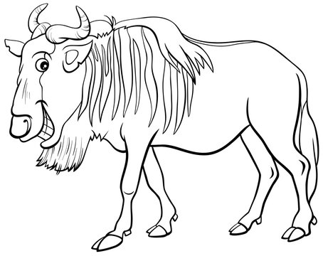gnu antelope or wildebeest cartoon animal character