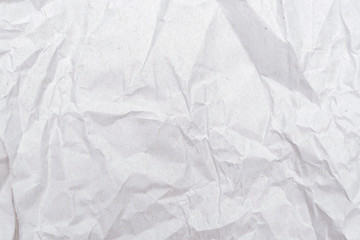 White crumpled paper texture. Abstract paper pattern for background. Close-up.