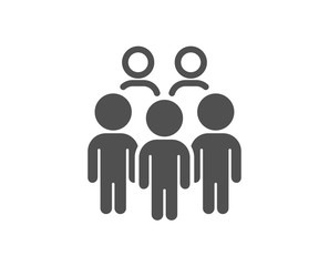 Group people icon. Business conference sign. Team meeting symbol. Classic flat style. Quality design element. Simple group people icon. Vector