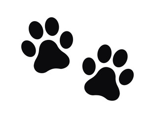 Fototapeta na wymiar Dog and cat paw print vector icon