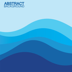 Blue wave vector abstract background flat design stock illustration