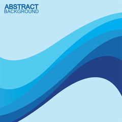 Blue wave vector abstract background flat design stock illustration