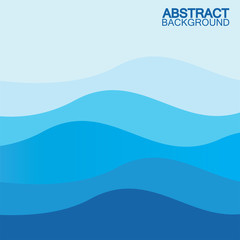 Blue wave vector abstract background flat design stock illustration