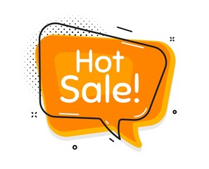 Hot Sale. Thought chat bubble. Special offer price sign. Advertising Discounts symbol. Speech bubble with lines. Hot sale promotion text. Vector