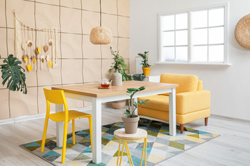 Interior of modern stylish dining room