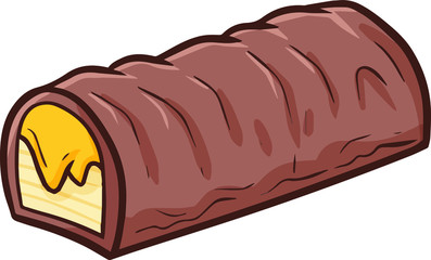 Funny and cute yummy long chocolate wafer with caramel in it