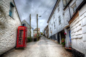 Fototapeta na wymiar Narrow Street in Port Isaac in Cornwall