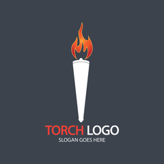 Torch vector icon illustration design template