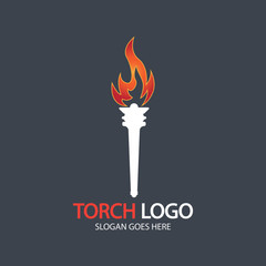 Torch vector icon illustration design template