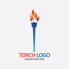Torch vector icon illustration design template