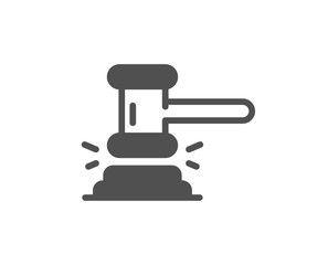 Judge hammer icon. Court judgement sign. Legal law symbol. Classic flat style. Quality design element. Simple judge hammer icon. Vector