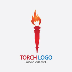 Torch vector icon illustration design template