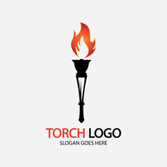 Torch vector icon illustration design template