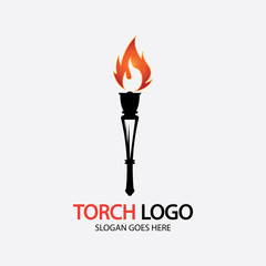 Torch vector icon illustration design template