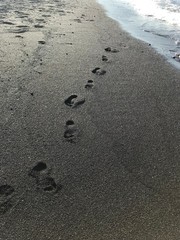 Dejando pistas en la arena negra