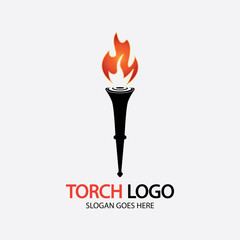 Torch vector icon illustration design template
