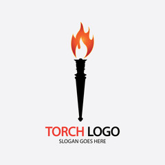 Torch vector icon illustration design template