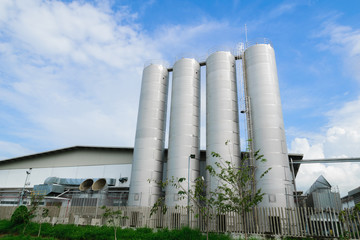 Building industry with high towers with blue sky