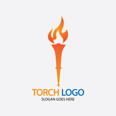 Torch vector icon illustration design template
