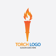 Torch vector icon illustration design template