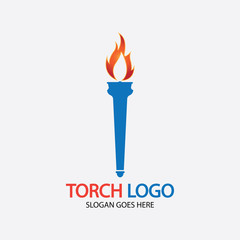 Torch vector icon illustration design template