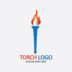Torch vector icon illustration design template